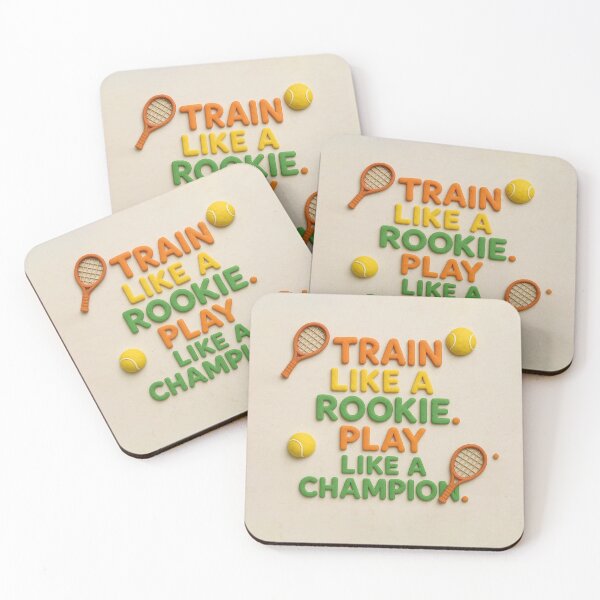 Item preview, Train Like a Rookie, Play Like a Champion – Motivational Tennis Quote Design designed and sold by VoleyonClay.