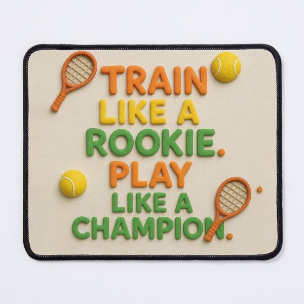 Item preview, Train Like a Rookie, Play Like a Champion – Motivational Tennis Quote Design designed and sold by VoleyonClay.