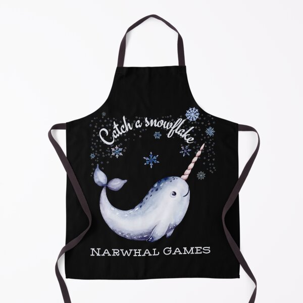 Item preview, Cute Narwhal in the North Pole – Catch a Snowflake Winter Narwhal Fun designed and sold by SunandShade.