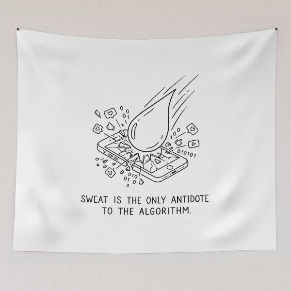 Item preview, Sweat Destroys Algorithm - Minimalist Fitness Quote designed and sold by BloomKind.