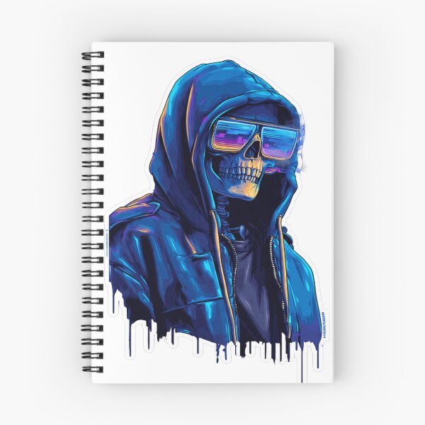 Item preview, Calavera cyberpunk con sudadera azul designed and sold by Gscode.