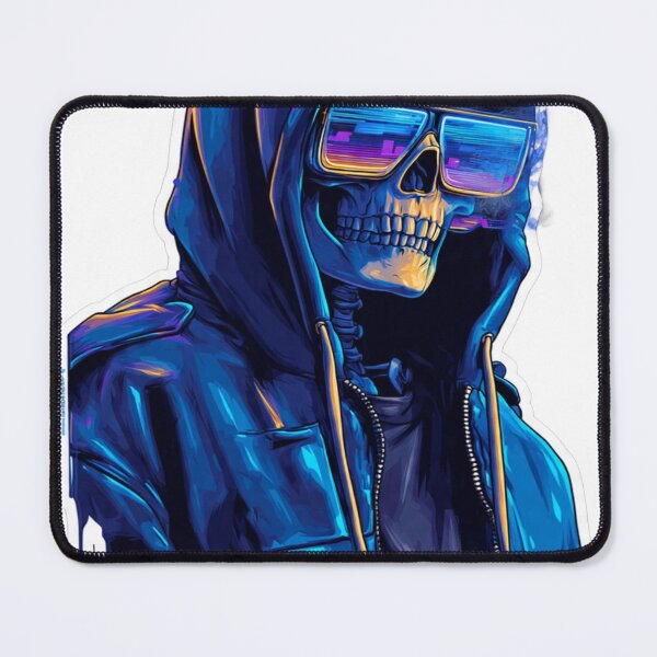 Item preview, Cyberpunk Skull in Blue Hoodie designed and sold by Gscode.
