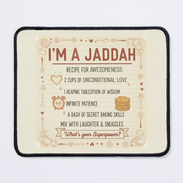 Item preview, I'm a Jaddah, What's Your Superpower? - Recipe for Awesomeness Hand Drawn Kitchen Funny Grandmother Gift Design designed and sold by D-Islamic.