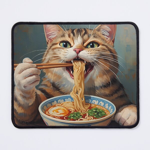 Item preview, Cat eating ramen designed and sold by Vvmd.