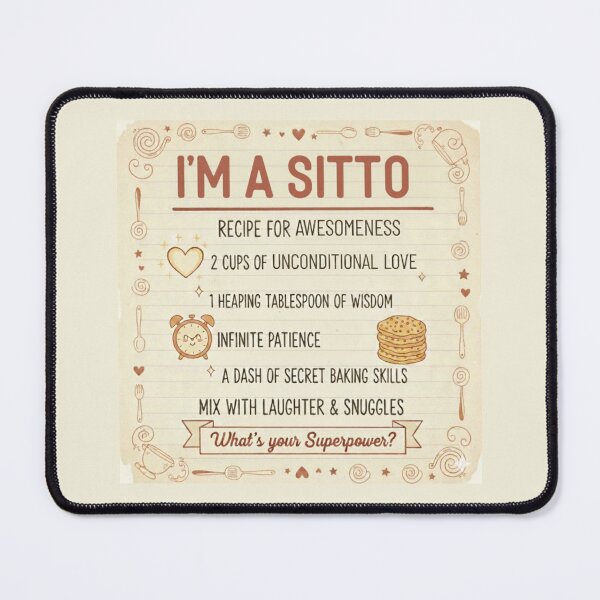 Item preview, I'm a Sitto, What's Your Superpower? - Recipe for Awesomeness Hand Drawn Kitchen Funny Grandmother Gift Design designed and sold by D-Islamic.