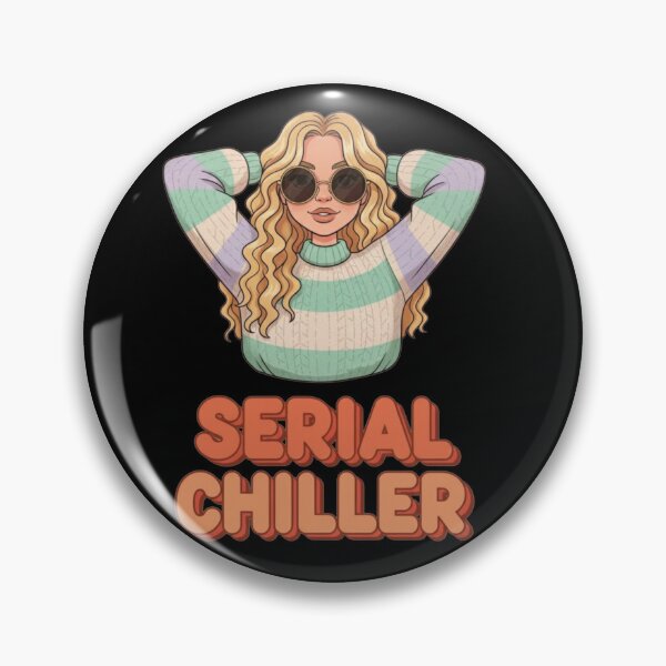 Item preview, ​"SERIAL CHILLER" Retro Blonde Girl Design | Cozy Aesthetic Dark Apparel designed and sold by ZyVoAli.