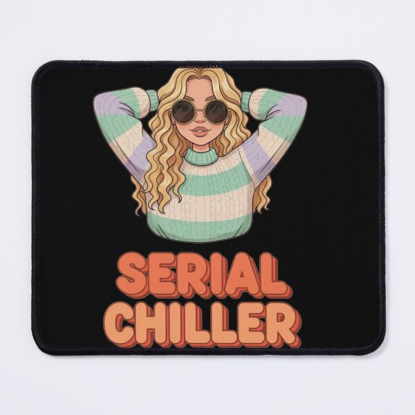 Item preview, "SERIAL CHILLER" Retro Blonde Girl Design | Cozy Aesthetic Dark Apparel designed and sold by ZyVoAli.