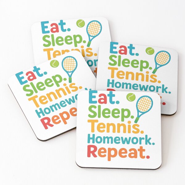 Item preview, Eat Sleep Tennis Homework Repeat – Funny Tennis Student Quote Design designed and sold by VoleyonClay.