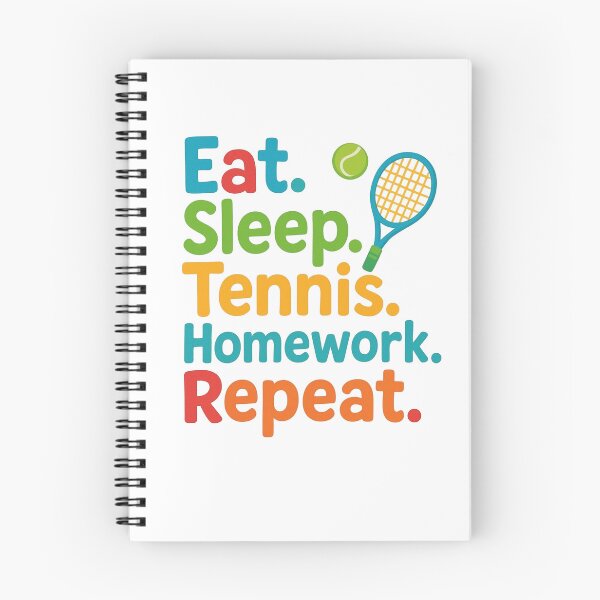 Item preview, Eat Sleep Tennis Homework Repeat – Funny Tennis Student Quote Design designed and sold by VoleyonClay.