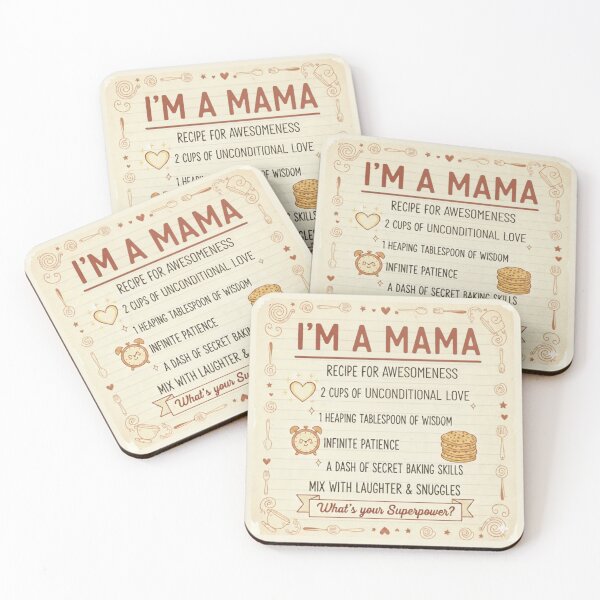 Item preview, I'm a Mama, What's Your Superpower? - Recipe for Awesomeness Hand Drawn Kitchen Funny Grandmother Gift Design designed and sold by D-Islamic.