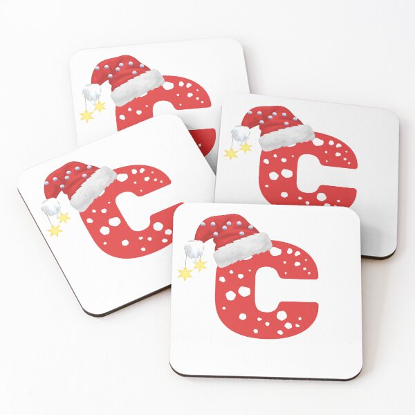 Artikelvorschau, Weihnachtsbuchstabe C | Weihnachtsmannmützen-Monogramm entworfen und verkauft von EchoPrint Co..