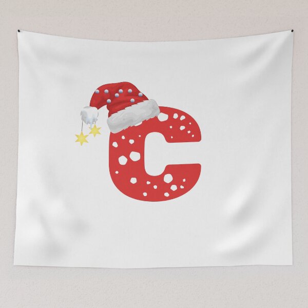 Item preview, Christmas Letter C | Santa Hat Monogram designed and sold by EchoPrint Co..
