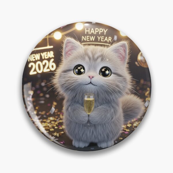 Item preview, Cat Toasting to 2026 designed and sold by PetJoyPrintsCO.