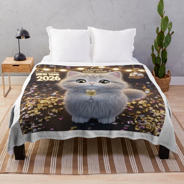 Item preview, Cat Toasting to 2026 designed and sold by PetJoyPrintsCO.