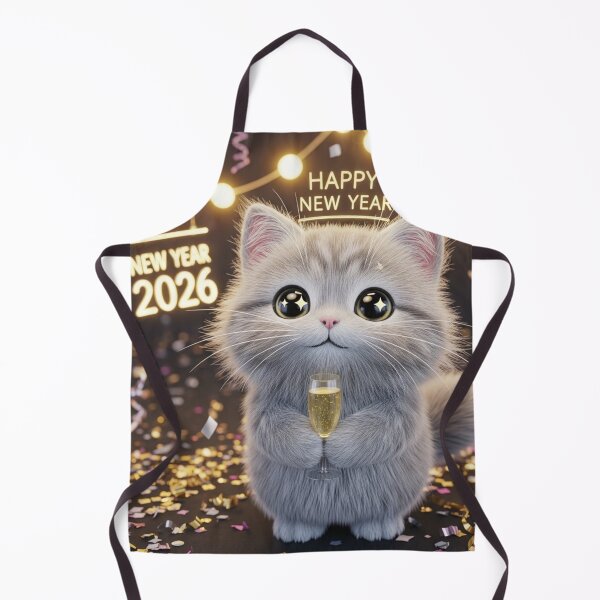 Item preview, Cat Toasting to 2026 designed and sold by PetJoyPrintsCO.