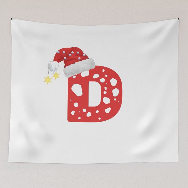Item preview, Christmas Letter D | Santa Hat Monogram designed and sold by EchoPrint Co..