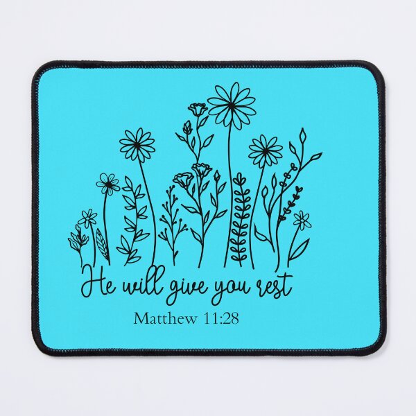 Item preview, He Will Give You Rest – Christian Comfort Quote designed and sold by AuraByMarv.