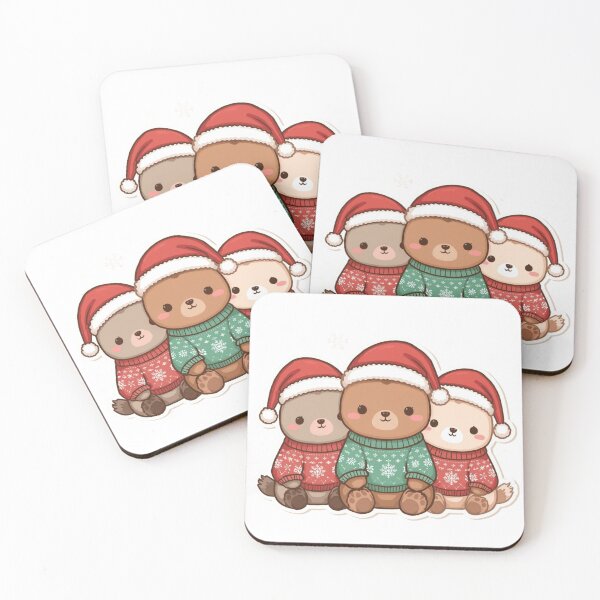 Item preview, Three Cute Bears in Ugly Christmas Sweaters and Santa Hats designed and sold by Lavaana.