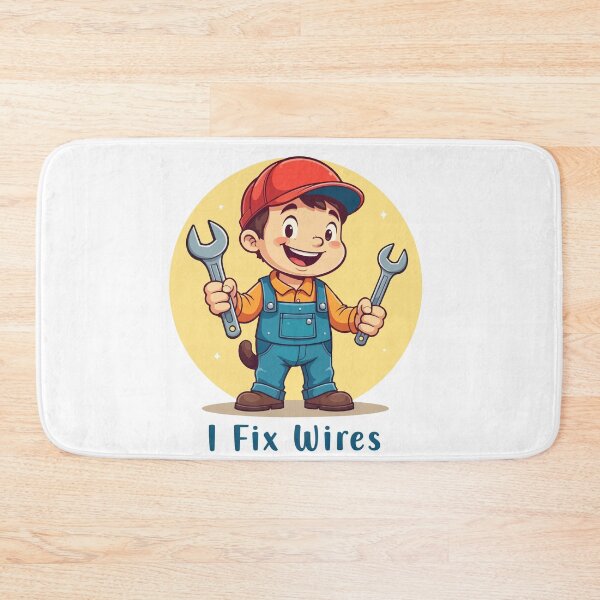 Item preview, I Fix Wires Mechanic Cartoon  Funny Repair Technician T-Shirt designed and sold by Design-Pro-21.