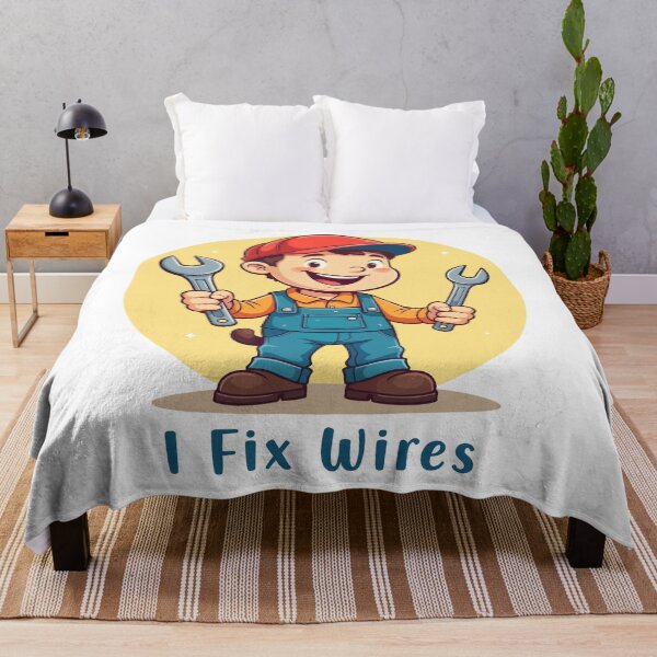 Item preview, I Fix Wires Mechanic Cartoon Funny Repair Technician T-Shirt designed and sold by Design-Pro-21.