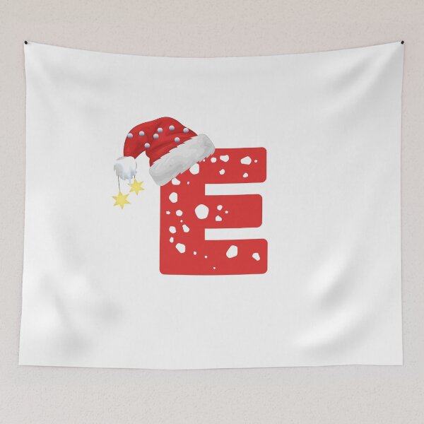 Item preview, Christmas Letter E | Santa Hat Monogram designed and sold by EchoPrint Co..