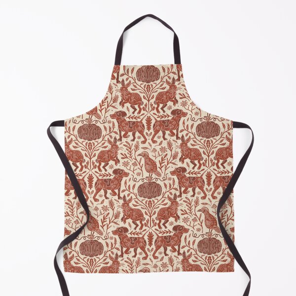 Item preview, Autumn Hunt Club - Folk Hunting Dogs Partridges Rabbits & Pumpkins - Rust designed and sold by IlustraDeni.