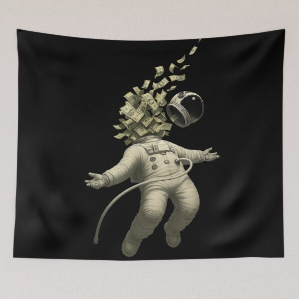 Item preview, Astronaut Money Explosion Art | Space Cash Flow Surreal Design | Trending Cosmic Astronaut Illustration designed and sold by FUIRY .