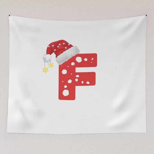 Item preview, Christmas Letter F | Santa Hat Monogram designed and sold by EchoPrint Co..
