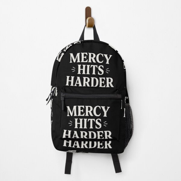 Item preview, Mercy Hits Harder – Minimalist Christian Quote in Cream Serif designed and sold by astersgraphics.