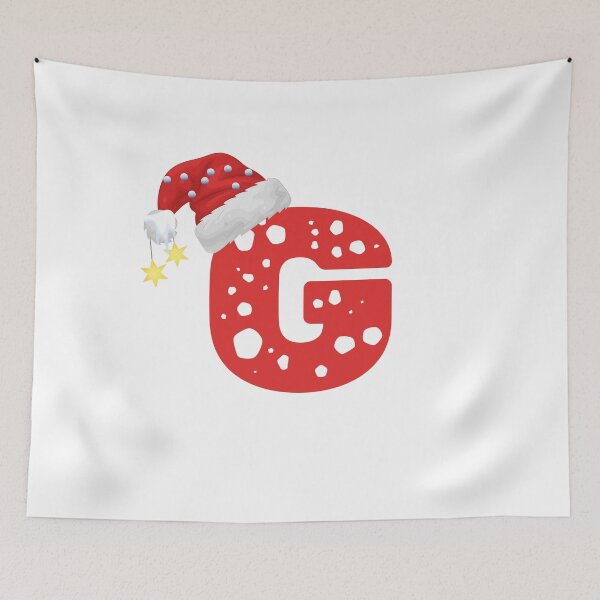Item preview, Christmas Letter G | Santa Hat Monogram designed and sold by EchoPrint Co..