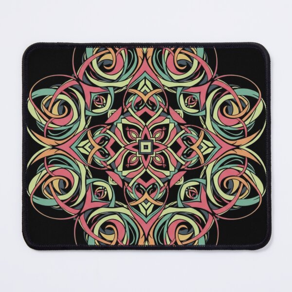 Item preview, Intricate Celtic Knot Mandala Pastel Swirls on Black Symmetrical Knotwork Design. designed and sold by ZyVoAli.