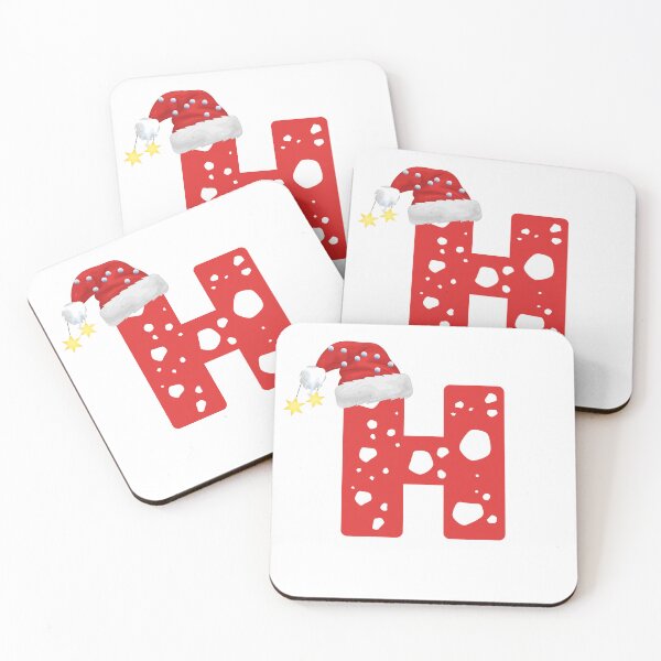 Item preview, Christmas Letter H | Santa Hat Monogram designed and sold by EchoPrint Co..