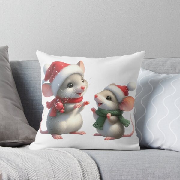 Item preview, Two Little Mice Wearing Christmas Hats designed and sold by mETTY mET.