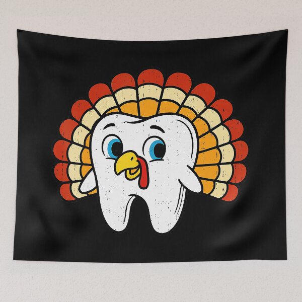 Item preview, Funny Tooth Turkey Dentist Thanksgiving Fall Dental Hygiene  designed and sold by JEFDodsonArt.