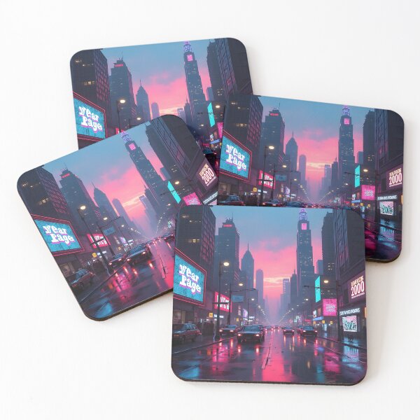 Item preview, : Neon-lit Street at Dusk in Futuristic City designed and sold by Teeshirtstoday.com.