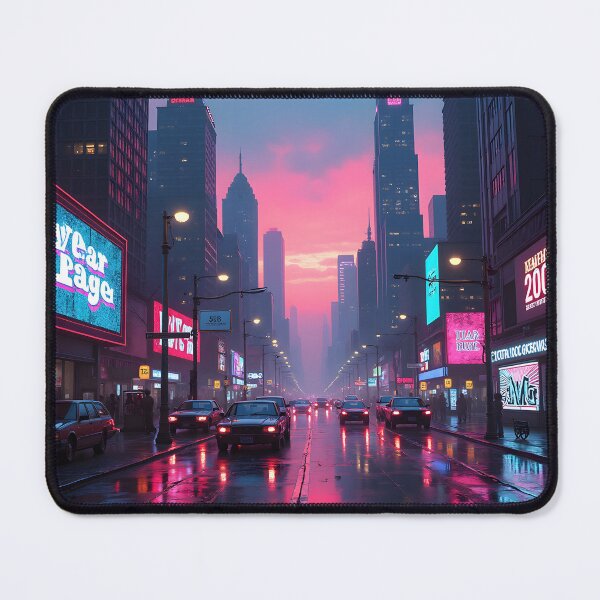 Item preview, : Neon-lit Street at Dusk in Futuristic City designed and sold by Teeshirtstoday.com.