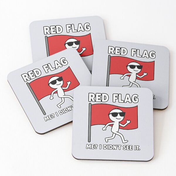 Item preview, Red Flag Meme – Stick Figure Relationship Humor Design designed and sold by puurfectcat.