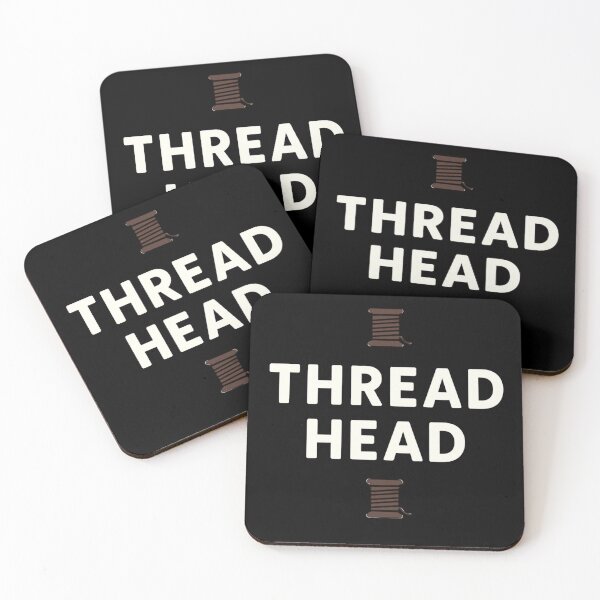 Item preview, Thread Head – Funny Sewing Quote with Thread Spool Icons designed and sold by astersgraphics.