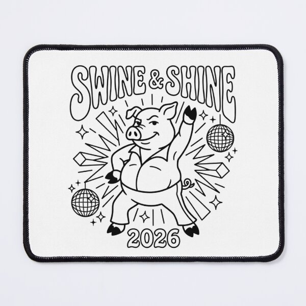 Item preview, Swine and Shine 2026 Retro Pig designed and sold by MandalynnInk.