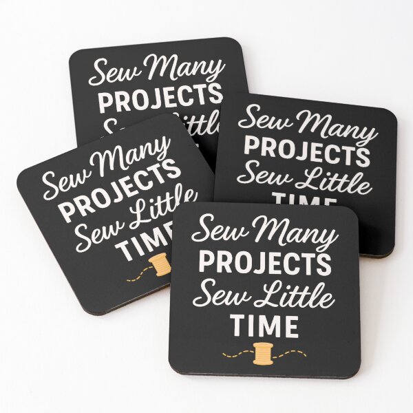 Item preview, Sew Many Projects Sew Little Time – Cute Sewing Quote with Spool and Stitch Line designed and sold by astersgraphics.