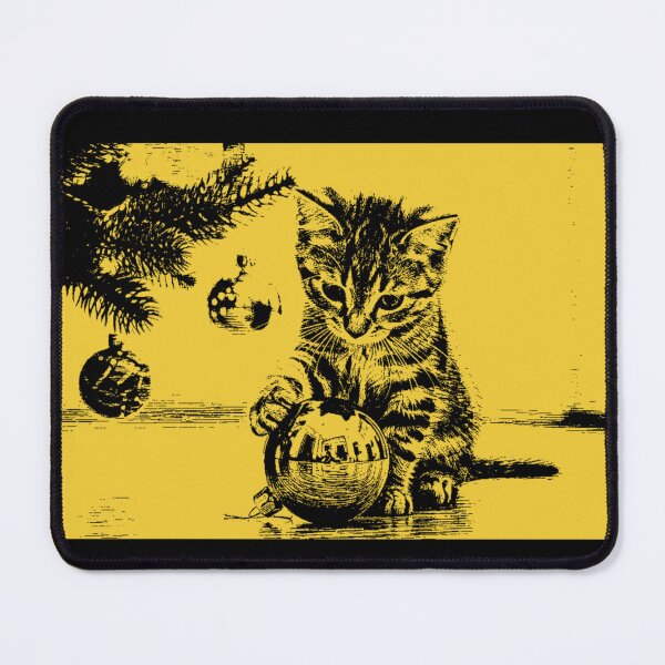 Item preview, Christmas Kitten Ornament Gold Vintage designed and sold by RPrintPulse.