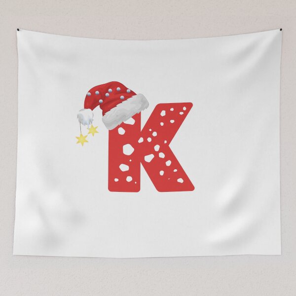 Item preview, Christmas Letter K | Santa Hat Monogram designed and sold by EchoPrint Co..