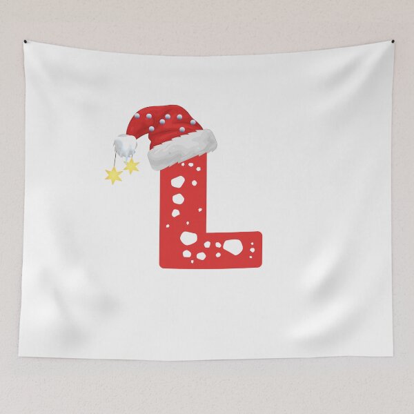 Item preview, Christmas Letter L | Santa Hat Monogram designed and sold by EchoPrint Co..