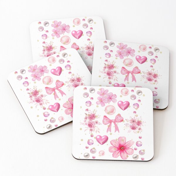 Item preview, Pink Hearts & Flowers Aesthetic – Cute Feminine Pattern designed and sold by Mona-kewana.