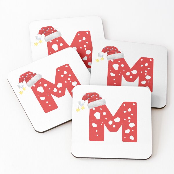 Item preview, Christmas Letter M | Santa Hat Monogram designed and sold by EchoPrint Co..