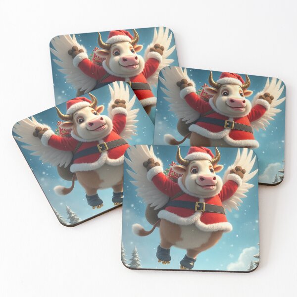 Item preview, Flying cow in Christmas costumes designed and sold by Eno2187.