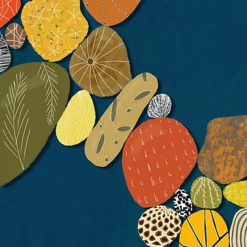 Artwork thumbnail, Fall Colored Rocks by jehb.creative