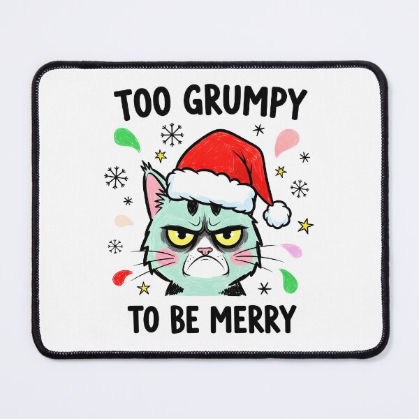 Item preview, Too Grumpy To Be Merry Cat Funny Christmas Design designed and sold by SeGoArtDesign.
