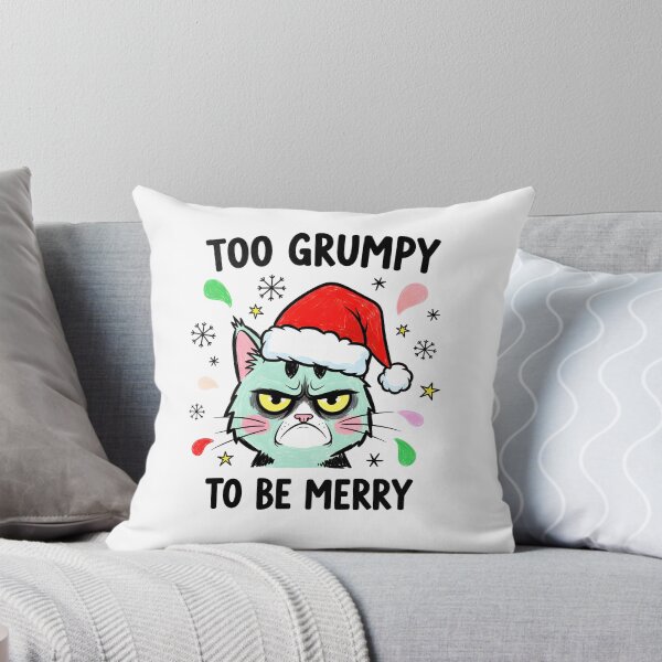 Item preview, Too Grumpy To Be Merry Cat Funny Christmas Design designed and sold by SeGoArtDesign.