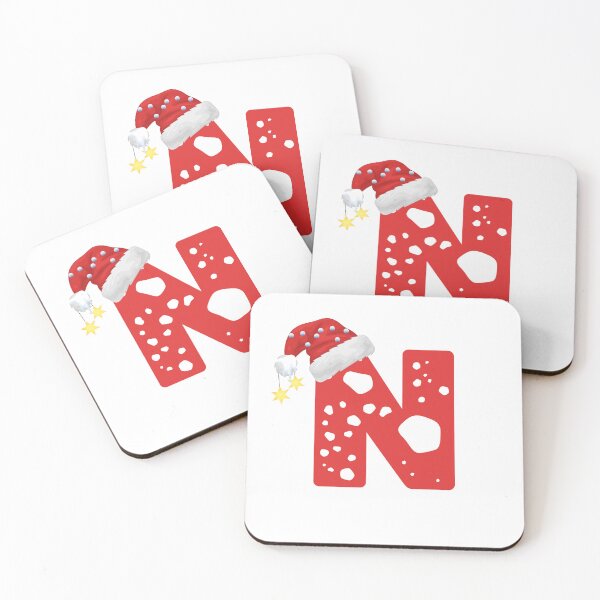 Item preview, Christmas Letter N | Santa Hat Monogram designed and sold by EchoPrint Co..